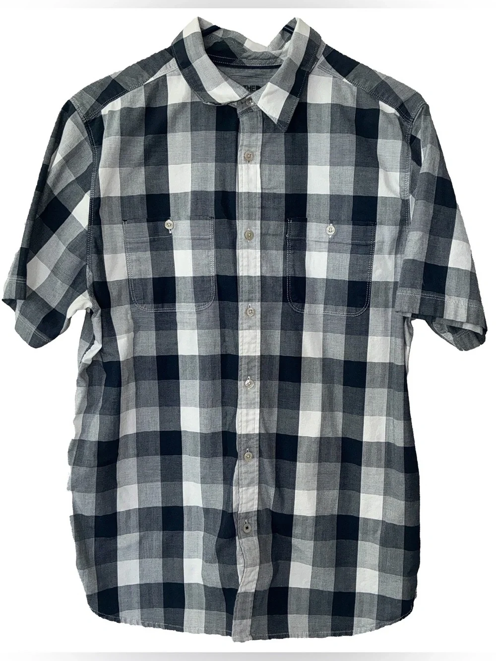 The North Face Men's Button-Down Shirt - Black & White Plaid